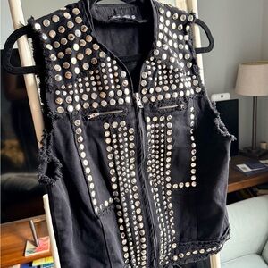 Studded Black Vest